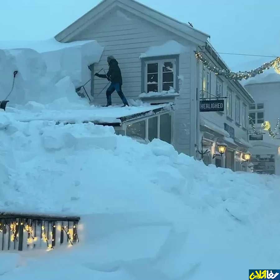 بارش کم سابقه و بسیار سنگین برف در سوئد و نروژ/تصاویر