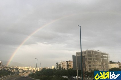 رنگين كمان زيبا در تهران پس از باران چهارشنبه/عكس اختصاصي