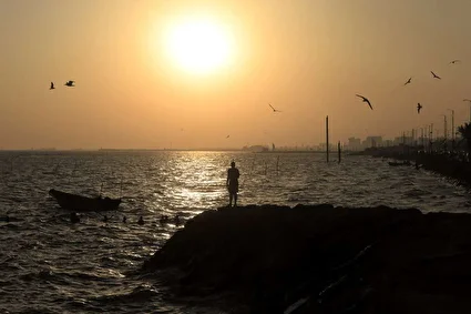 غروب ساحل خواجه عطای بندرعباس /تصاویر