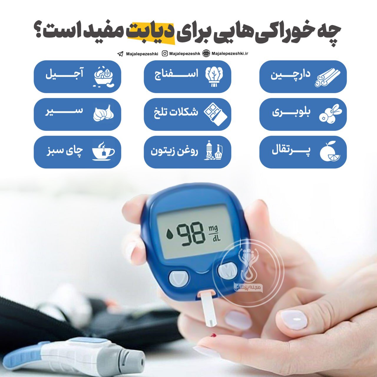 چه خوراکی‌هایی برای دیابت مفید است؟ /اینفوگرافیک