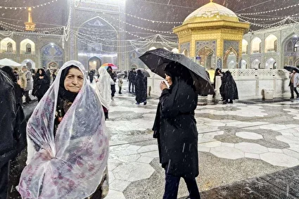 حال و هوای برفی حرم امام رضا(ع) /تصاویر