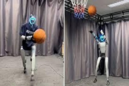 بکستبال بازی کردن ربات انسان‌نمای چین/فیلم